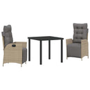 Have Spisebordssæt med pude 3 pcs Beige polyrattan