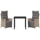 Have Spisebordssæt med pude 3 pcs Beige polyrattan