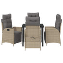 Have Spisebordssæt med pude 5 pcs Beige polyrattan