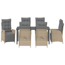 Have Spisebordssæt med pude 7 pcs Beige polyrattan