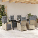 Have Spisebordssæt med pude 7 pcs Beige polyrattan