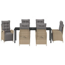 Have Spisebordssæt med pude 7 pcs Beige polyrattan