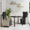 Have Spisebordssæt med pude 3 pcs Lysegrå polyrattan