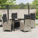 Have Spisebordssæt med pude 5 pcs Lysegrå polyrattan