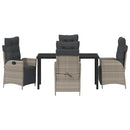 Have Spisebordssæt med pude 5 pcs Lysegrå polyrattan