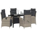 Have Spisebordssæt med pude 5 pcs Lysegrå polyrattan