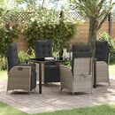 Have Spisebordssæt med pude 5 pcs Lysegrå polyrattan
