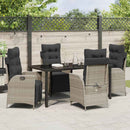 Have Spisebordssæt med pude 5 pcs Lysegrå polyrattan