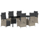 Have Spisebordssæt med pude 7 pcs Lysegrå polyrattan