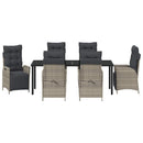 Have Spisebordssæt med pude 7 pcs Lysegrå polyrattan