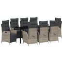 Have Spisebordssæt med pude 9 pcs Lysegrå polyrattan