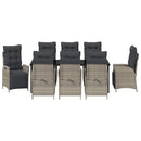 Have Spisebordssæt med pude 9 pcs Lysegrå polyrattan