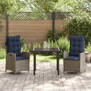 Have Spisebordssæt med pude 3 pcs Grå og sort Rattan
