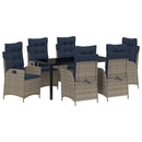 Have Spisebordssæt med pude 7 pcs Grå og sort Rattan