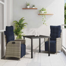 Have Spisebordssæt med pude 3 pcs Grå og sort Rattan