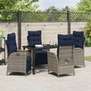 Have Spisebordssæt med pude 5 pcs Grå og sort Rattan
