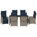Have Spisebordssæt med pude 7 pcs Grå og sort Rattan