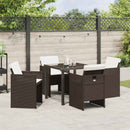 Have Spisebordssæt 5 pcs Brun polyrattan