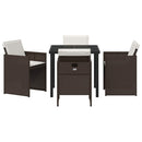 Have Spisebordssæt 5 pcs Brun polyrattan
