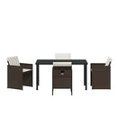 Have Spisebordssæt 5 pcs Brun polyrattan