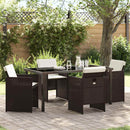 Have Spisebordssæt 5 pcs Brun polyrattan