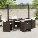 Have Spisebordssæt 5 pcs Brun polyrattan