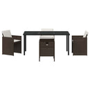 Have Spisebordssæt 5 pcs Brun polyrattan
