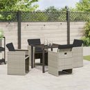 Have Spisebordssæt 5 pcs Lysegrå polyrattan