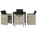 Have Spisebordssæt 5 pcs Lysegrå polyrattan