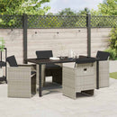 Have Spisebordssæt 5 pcs Lysegrå polyrattan