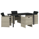 Have Spisebordssæt 5 pcs Lysegrå polyrattan