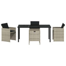Have Spisebordssæt 5 pcs Lysegrå polyrattan