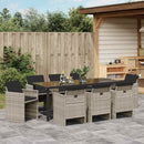 Have Spisebordssæt 9 pcs Lysegrå polyrattan