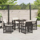 Have Spisebordssæt 5 pcs Sort polyrattan