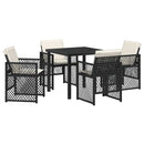 Have Spisebordssæt 5 pcs Sort polyrattan
