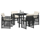 Have Spisebordssæt 5 pcs Sort polyrattan