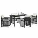 Have Spisebordssæt 5 pcs Sort polyrattan