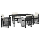 Have Spisebordssæt 5 pcs Sort polyrattan
