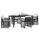 Have Spisebordssæt 5 pcs Sort polyrattan