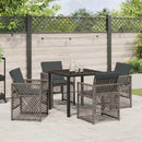 Have Spisebordssæt 5 pcs Grå polyrattan