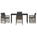 Have Spisebordssæt 5 pcs Grå polyrattan