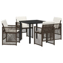 Have Spisebordssæt 5 pcs Brun polyrattan