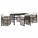 Have Spisebordssæt 5 pcs Brun polyrattan