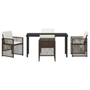 Have Spisebordssæt 5 pcs Brun polyrattan