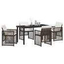 Have Spisebordssæt 5 pcs Brun polyrattan