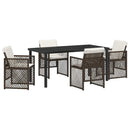 Have Spisebordssæt 5 pcs Brun polyrattan