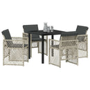 Have Spisebordssæt 5 pcs Lysegrå polyrattan