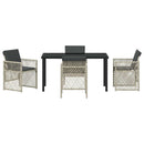 Have Spisebordssæt 5 pcs Lysegrå polyrattan