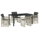 Have Spisebordssæt 5 pcs Lysegrå polyrattan