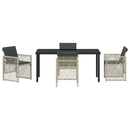 Have Spisebordssæt 5 pcs Lysegrå polyrattan